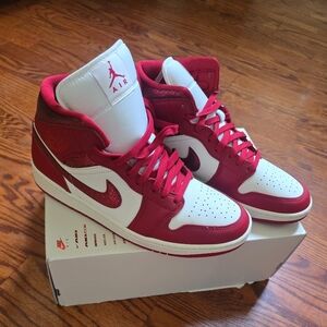 Nike Air Jordan High-Top Red and White Shoes